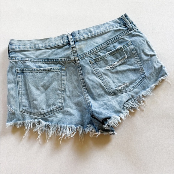 Free People We The Free Light Blue Distressed Jean Shorts size 30 - Picture 2 of 5